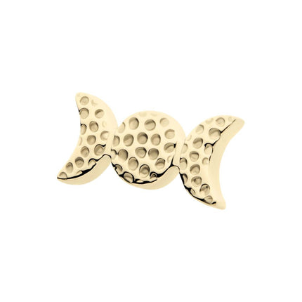 Invictus 14Kt Yellow Gold Threadless Hammered Triple Moon Phase Top