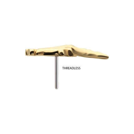 Invictus 14Kt Yellow Gold Threadless Middle Finger Top