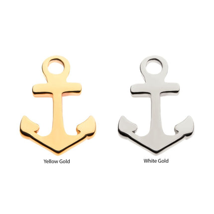 Invictus 14kt Gold Threadless with Anchor Top