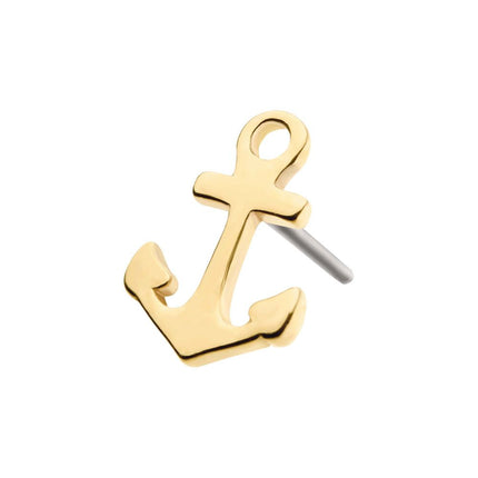 Invictus 14kt Gold Threadless with Anchor Top