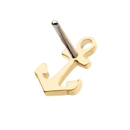 Invictus 14kt Gold Threadless with Anchor Top