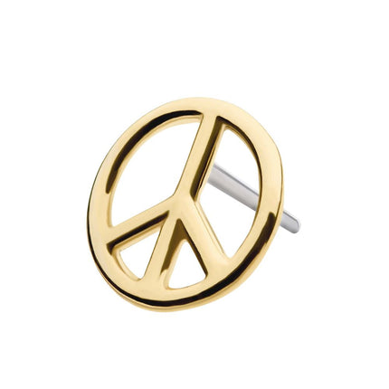 Invictus 14kt Yellow Gold Threadless with Cut Out Peace Sign Top