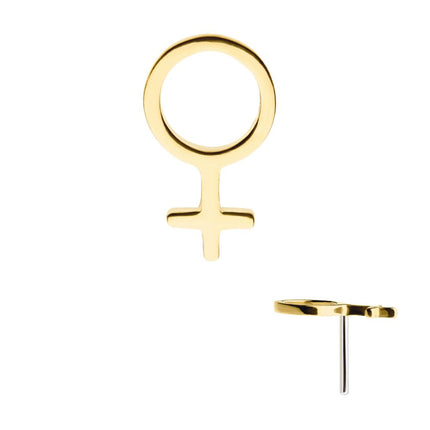 Invictus 14kt Yellow Gold Threadless with Female Gender Symbol Top