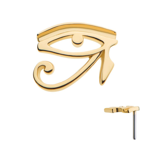 Invictus 14Kt Gold Threadless with Eye of Ra Top