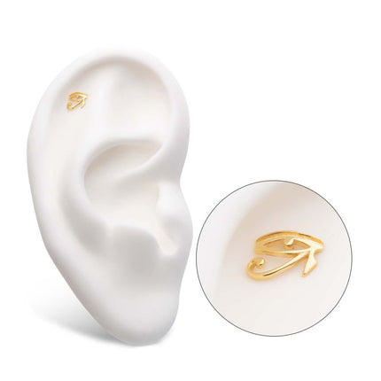 Invictus 14Kt Gold Threadless with Eye of Ra Top