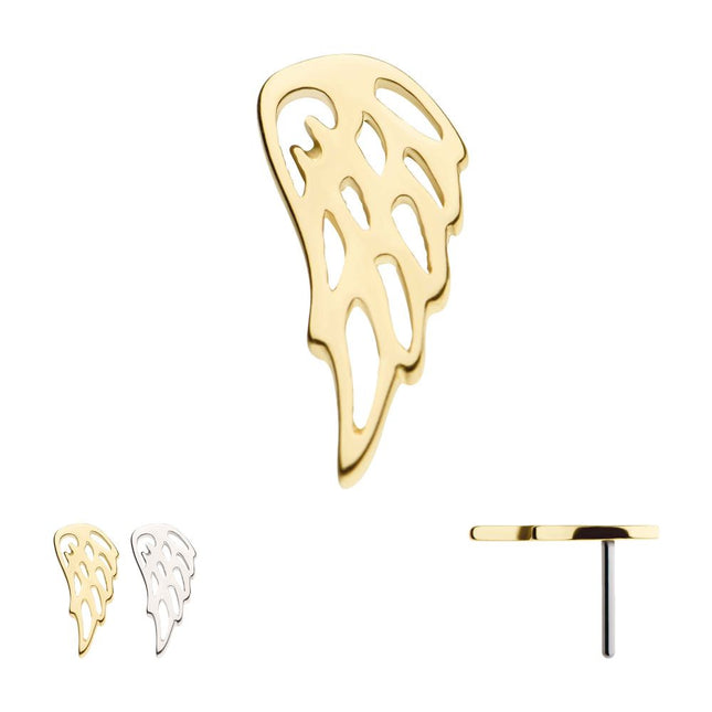 Invictus 14Kt Gold Threadless Angel Wing Top (Left Ear)