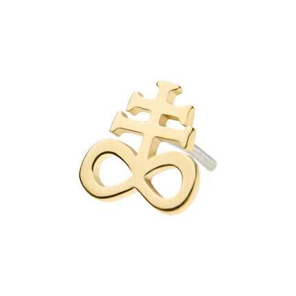 Invictus 14Kt Gold Threadless with Leviathan Cross Top