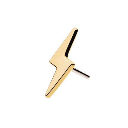 Invictus 14Kt Gold Threadless with Lightning Bolt Top