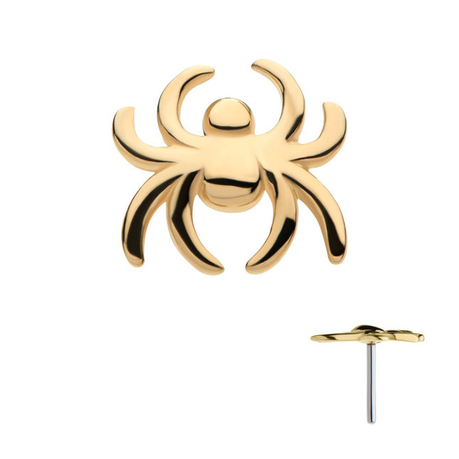 Invictus 14Kt Gold Threadless with Spider Top