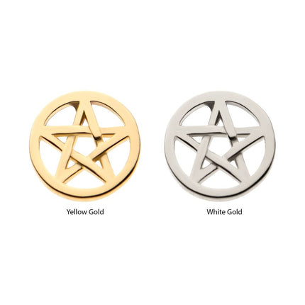 Invictus 14Kt Gold Threadless with Pentagram Top