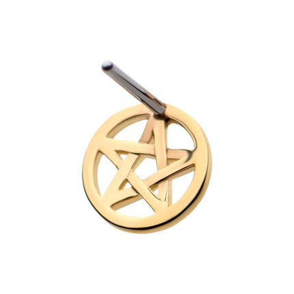 Invictus 14Kt Gold Threadless with Pentagram Top