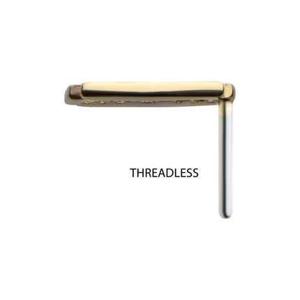 Invictus 14Kt Gold Threadless with Razor Blade Top