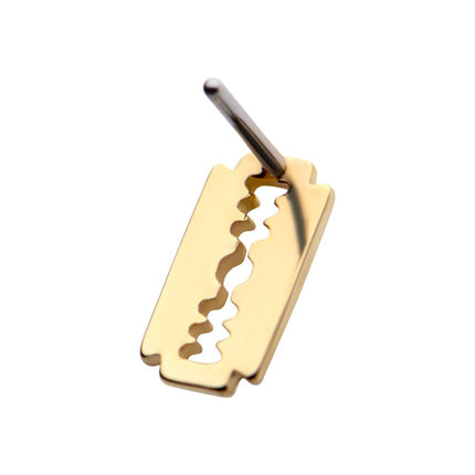 Invictus 14Kt Gold Threadless with Razor Blade Top