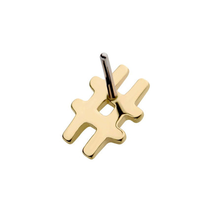 Invictus 14Kt Gold Threadless with Hashtag Symbol Top