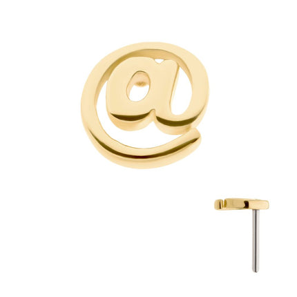 Invictus 14Kt Gold Threadless with At Symbol Top