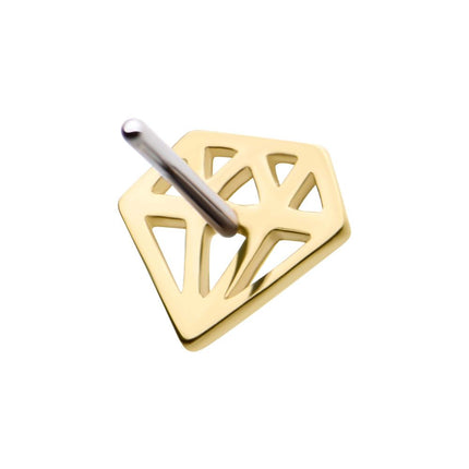Invictus 14Kt Gold Threadless with Diamond Symbol Top