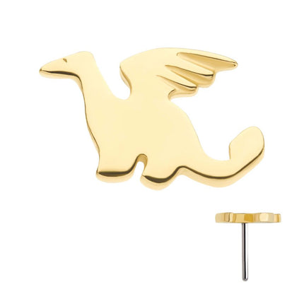 Invictus 14Kt Yellow Gold Threadless with Dragon Top