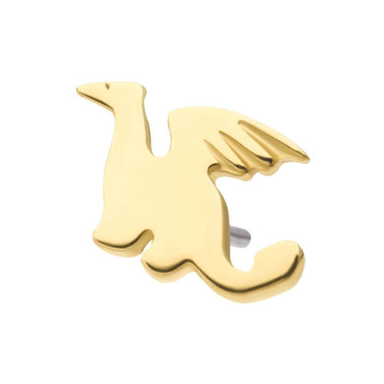 Invictus 14Kt Yellow Gold Threadless with Dragon Top