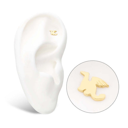 Invictus 14Kt Yellow Gold Threadless with Dragon Top