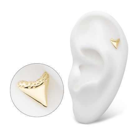 Invictus 14Kt Gold Threadless Megalodon Shark Tooth Top