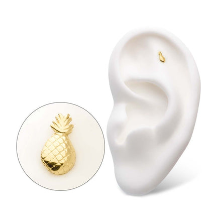 Invictus 14Kt Yellow Gold Threadless with Pineapple Top