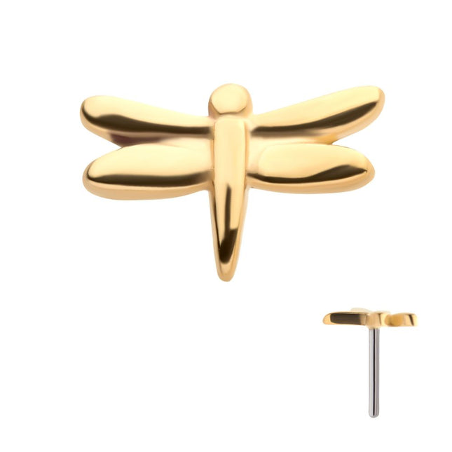Invictus 14Kt Yellow Gold Threadless with Dragonfly Top