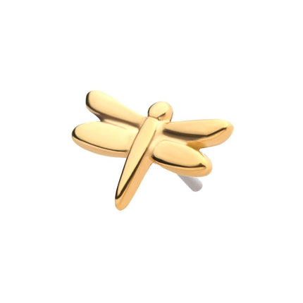 Invictus 14Kt Yellow Gold Threadless with Dragonfly Top