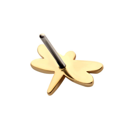 Invictus 14Kt Yellow Gold Threadless with Dragonfly Top