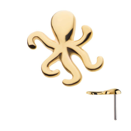 Invictus 14Kt Yellow Gold Threadless with Octopus Top