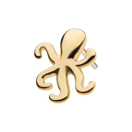 Invictus 14Kt Yellow Gold Threadless with Octopus Top