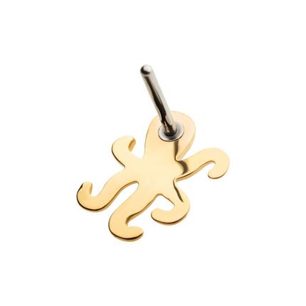 Invictus 14Kt Yellow Gold Threadless with Octopus Top