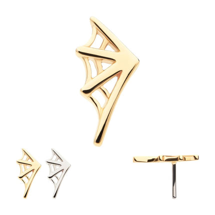 Invictus 14Kt Gold Threadless Spiderweb Top (Left Ear)