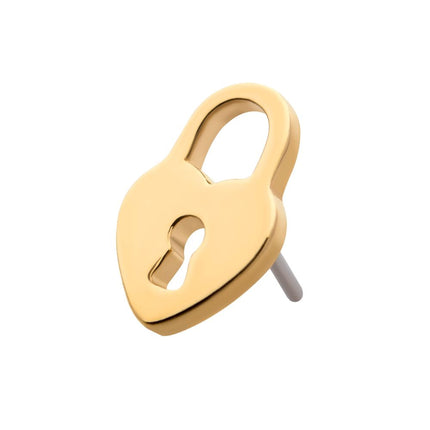 Invictus 14Kt Yellow Gold Threadless with Heart Shaped Lock Top
