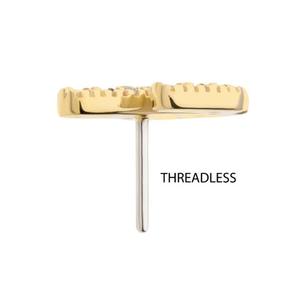 Invictus 14Kt Yellow Gold Threadless CZ Cactus Top