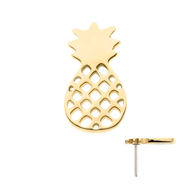 Invictus 14Kt Yellow Gold Threadless Pineapple Top
