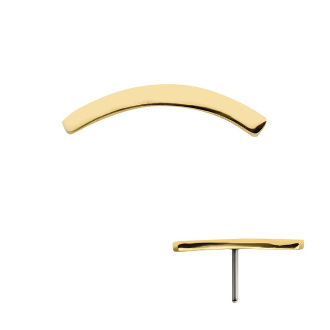 Invictus 14Kt Yellow Gold Threadless with Curved Bar Top