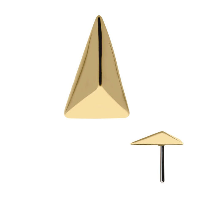 Invictus 14Kt Yellow Gold Threadless with Tall Pyramid Top