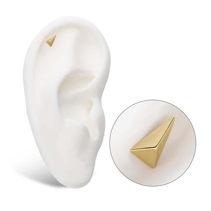 Invictus 14Kt Yellow Gold Threadless with Tall Pyramid Top