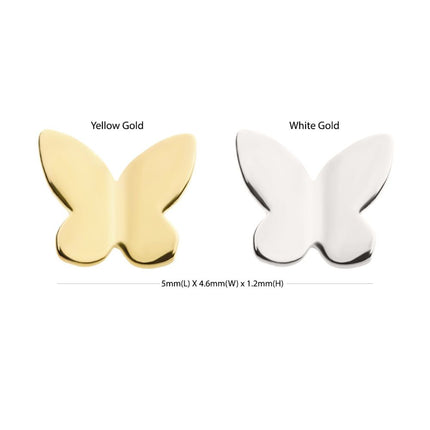Invictus 14Kt Gold Threadless 3D Butterfly Top