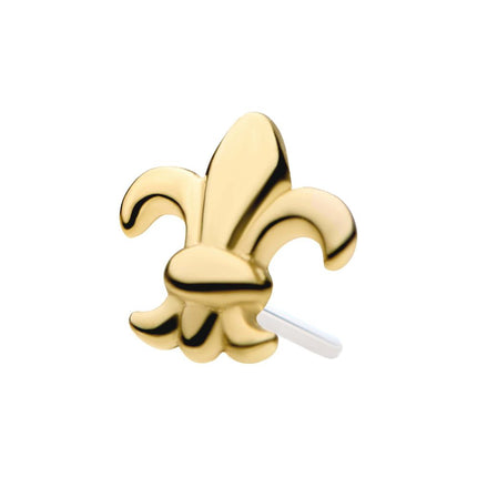 Invictus 14Kt Gold Threadless with Fleur de Lis Top
