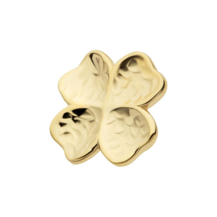 Invictus 14Kt Yellow Gold Threadless Hammered Clover Top