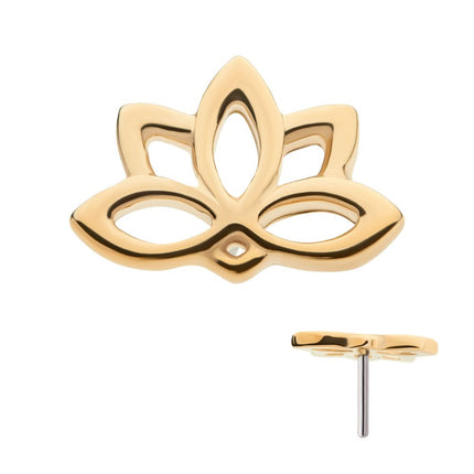 Invictus 14Kt Yellow Gold Threadless with Lotus Top