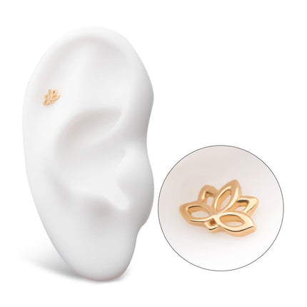 Invictus 14Kt Yellow Gold Threadless with Lotus Top