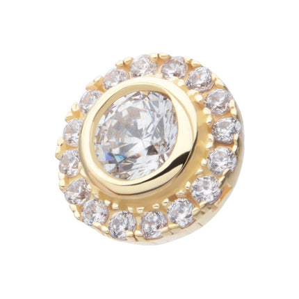 Invictus 14Kt Yellow Gold Threadless Multigem Halo Top