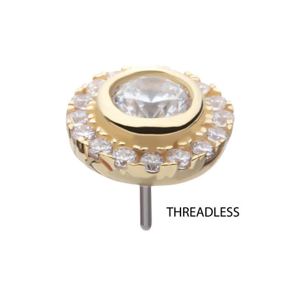 Invictus 14Kt Yellow Gold Threadless Multigem Halo Top