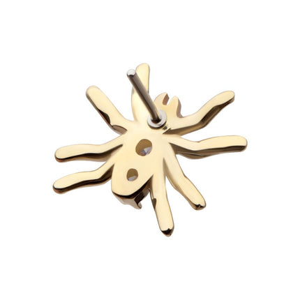 Invictus 14kt Yellow Gold Threadless Prong Set 3-Round Gem Spider Top
