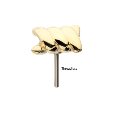Invictus 14Kt Yellow Gold Threadless Barbed Wire Knot Top