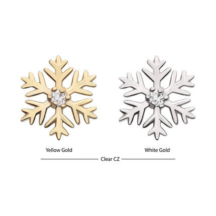 Invictus 14Kt Gold Threadless 6-Prong Round Gem Snowflake Top
