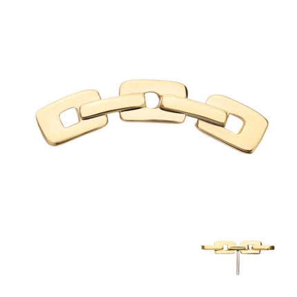 Invictus 14Kt Yellow Gold Threadless Curved Chain Link Top
