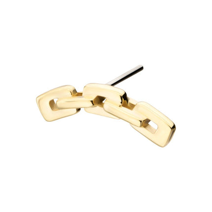 Invictus 14Kt Yellow Gold Threadless Curved Chain Link Top